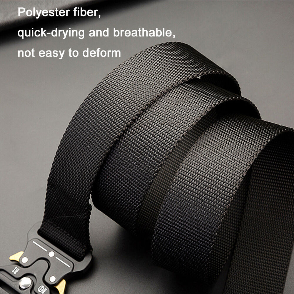 Quick Release Work Belt Tactical Black Men Army Webbing Nylon Military Waistbelt