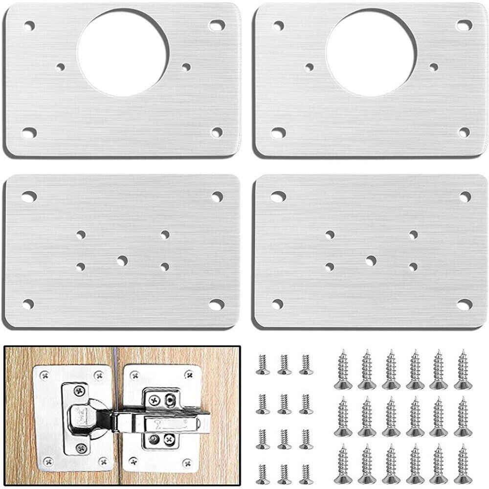 Hinge Repair Plate Rust Resistant Steel Furniture Cupboard Repair Mount Tool