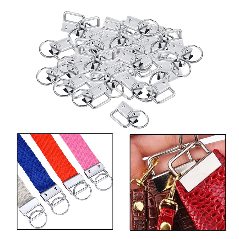 40X 32MM Key Fob Hardware keychain Split Ring Wrist Wristlets Cotton Tail Clip A