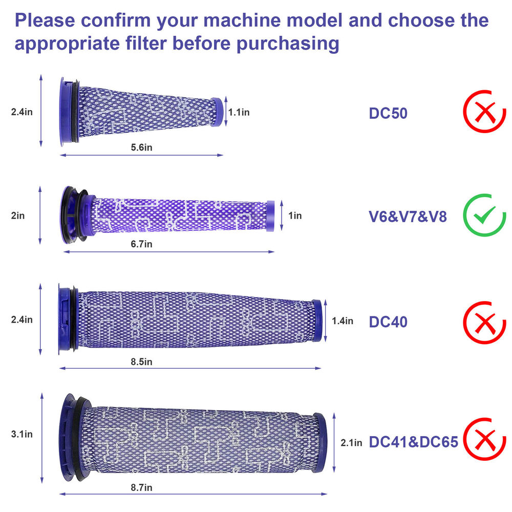 PRE POST Filter For Dyson V6 SV03 SV04 SV09 DC58 DC59 DC61 DC62 DC74 v6 Animal