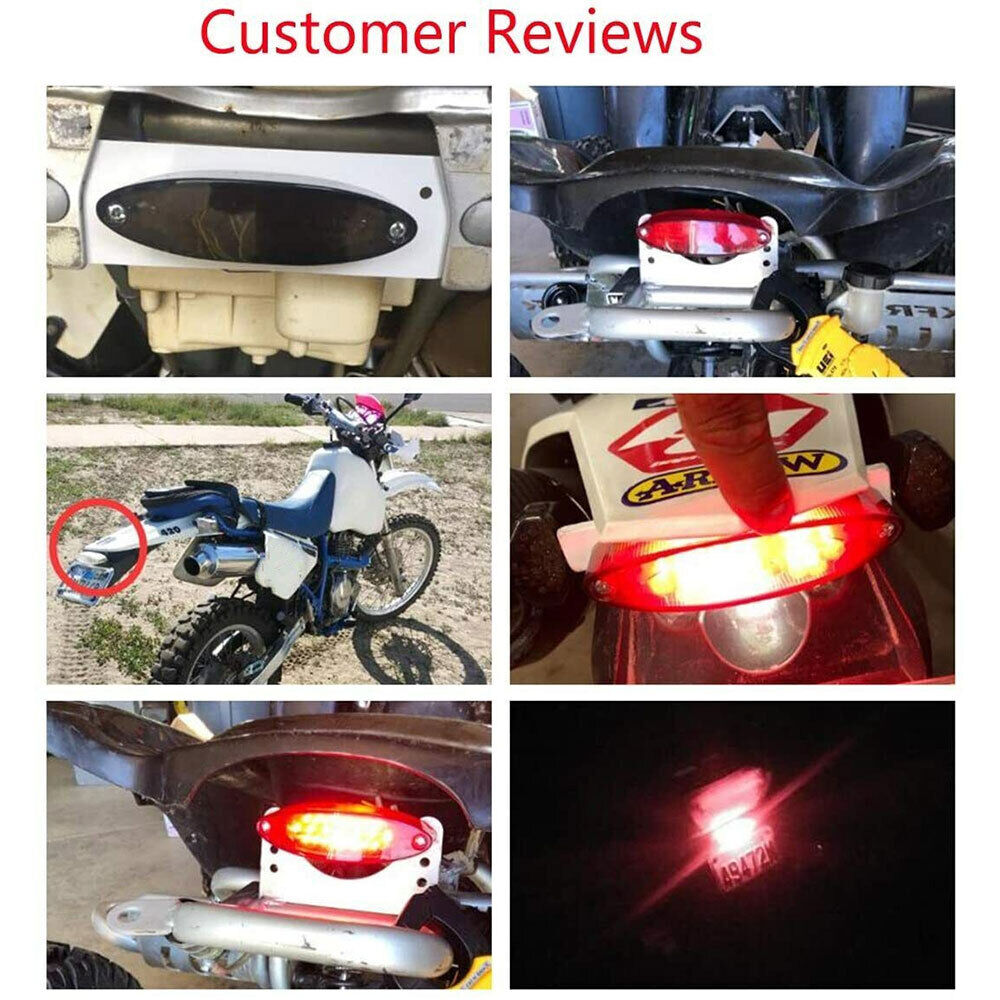 Universal LED Motorcycle License Plate Tail Brake Stop Tail Rear Light