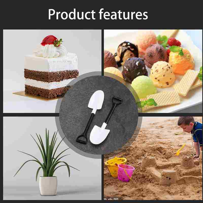 100Pcs Plastic Disposable Shovel Spoon Potted Cake Ice Cream Garden J5X1