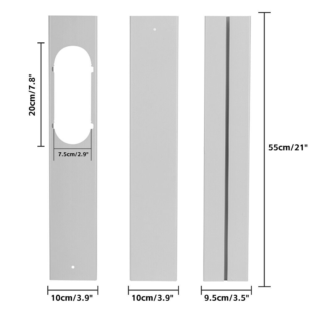 3pcs For Portable Air Conditioner Window Slide Kit Plate White w/ Screws