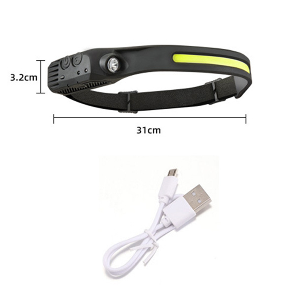 3×Waterproof COB LED Motion Sensor Head Torch Headlight USB Rechargeable Headlamp