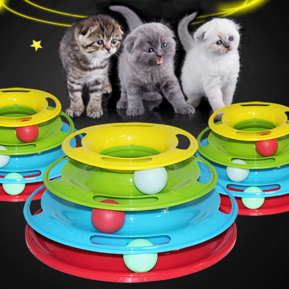 Funny Trilamina Plate Toys Crazy Cat Pet Amusement Disk Interactive Ball