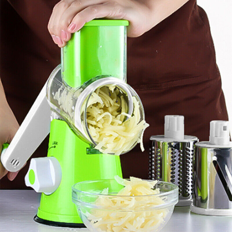 Kitchen Vegetable Fruit Slicer Cutter Shredder Food Manual Rotary Grater Chopper