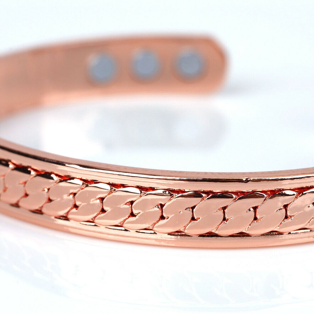 Unisex Pure Copper Magnetic Therapy Bracelet Arthritis Pain Relief Women Bangle