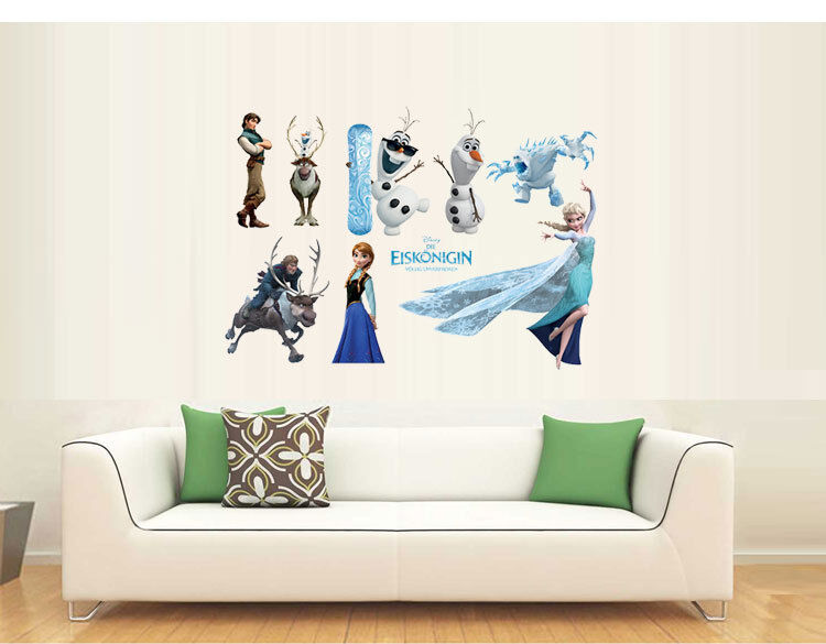 3D Frozen Elsa Anna Wall Stickers Removable Broken Wall Kid Girl Room Decal