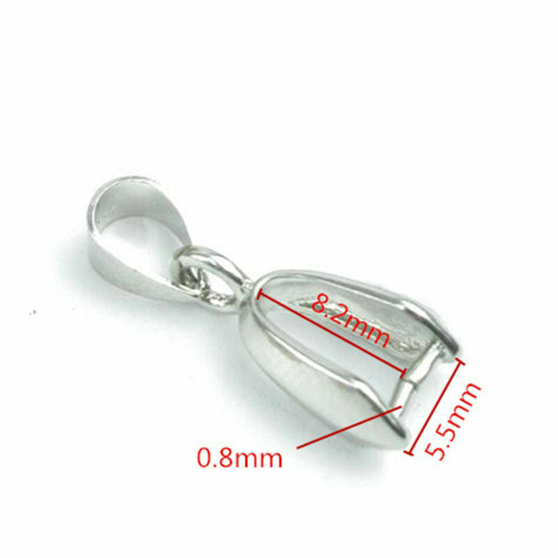 50Pcs Plated Charm Pendant Pinch Clip Bail Connector DIY Jewelry Findings