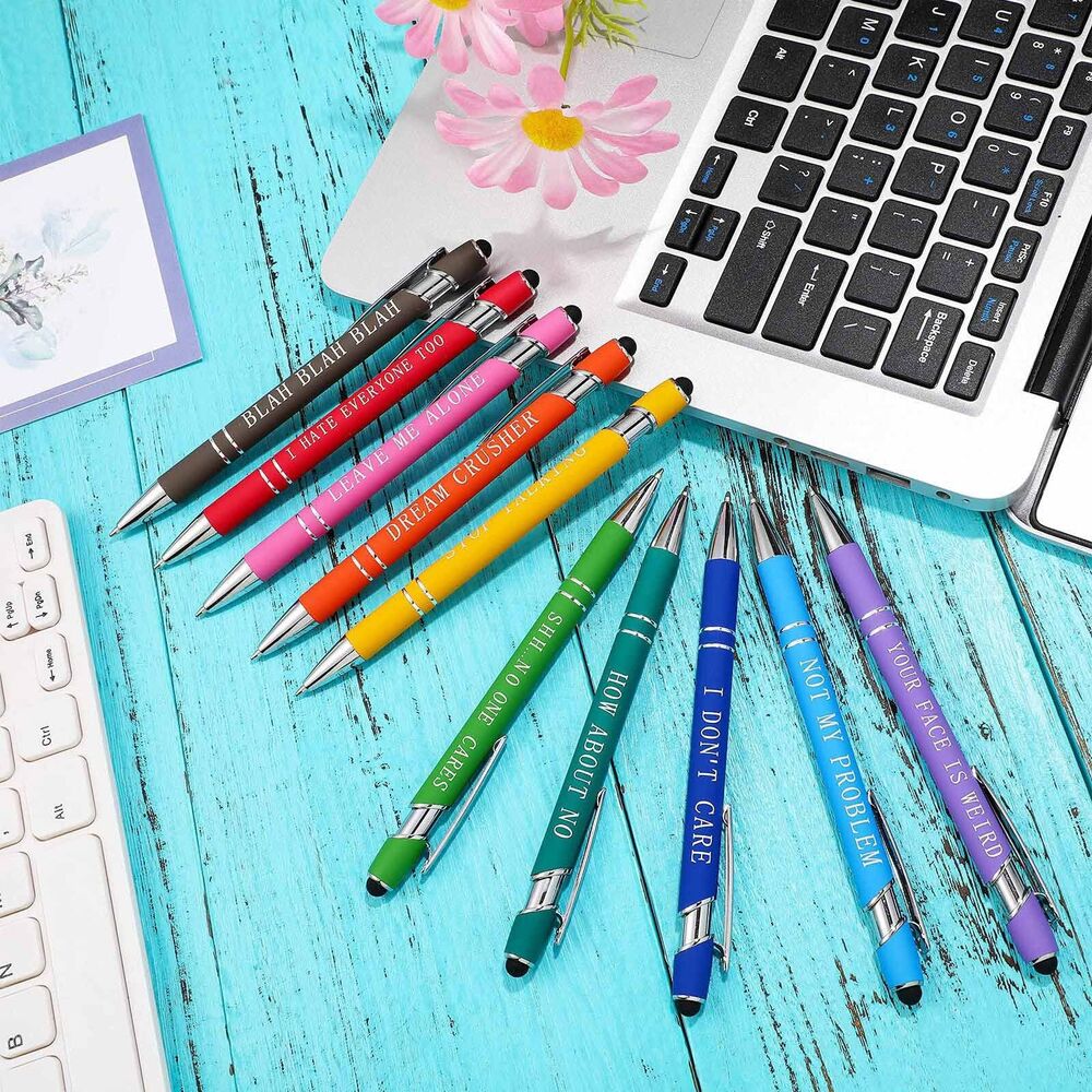 1 set New Funny Pens Swear Word Pen Set Black Ink Writing Pen Funny Office Diary Gift