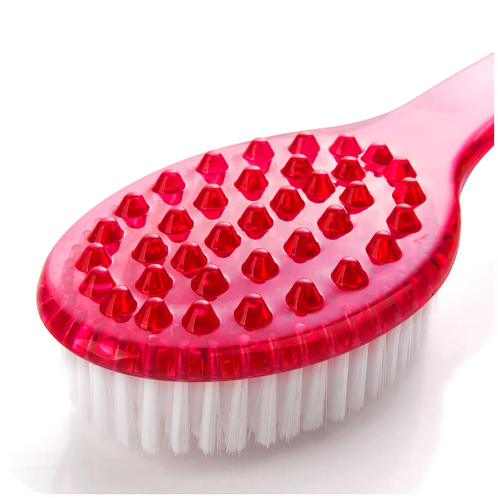 Long Handled Plastic Body Bath Shower Back Brush Scrubber Cleaning Massager