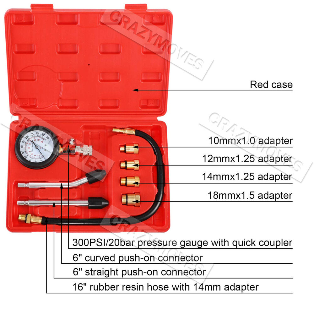 Petrol Engine Compression Tester Kit Tool Set For Automotives Motorcycle