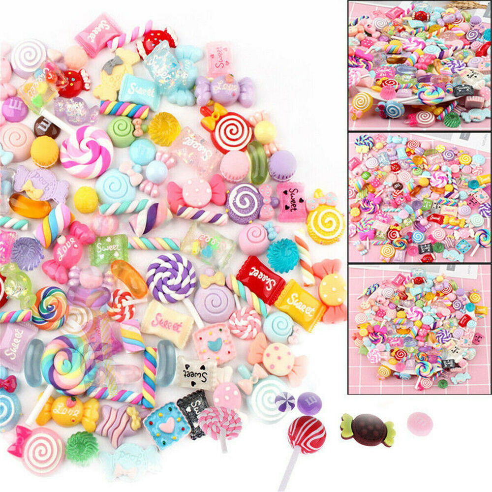 30x Candy Colorful Cute Bead Resin Charms Pendant DIY Handmade Jewelry Making