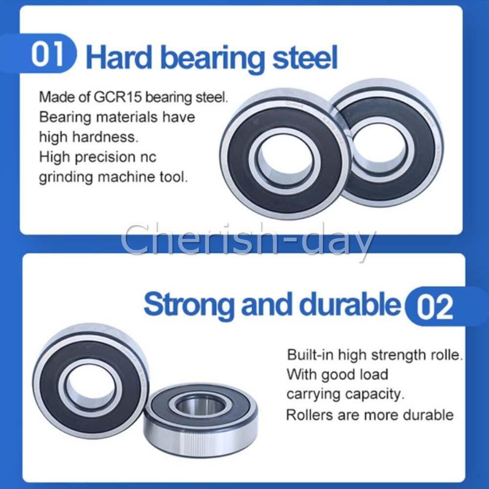 2X Radial Bearings 6001-6203 6204 2RS Rubber Seals Deep Grooved Ball Bearing-