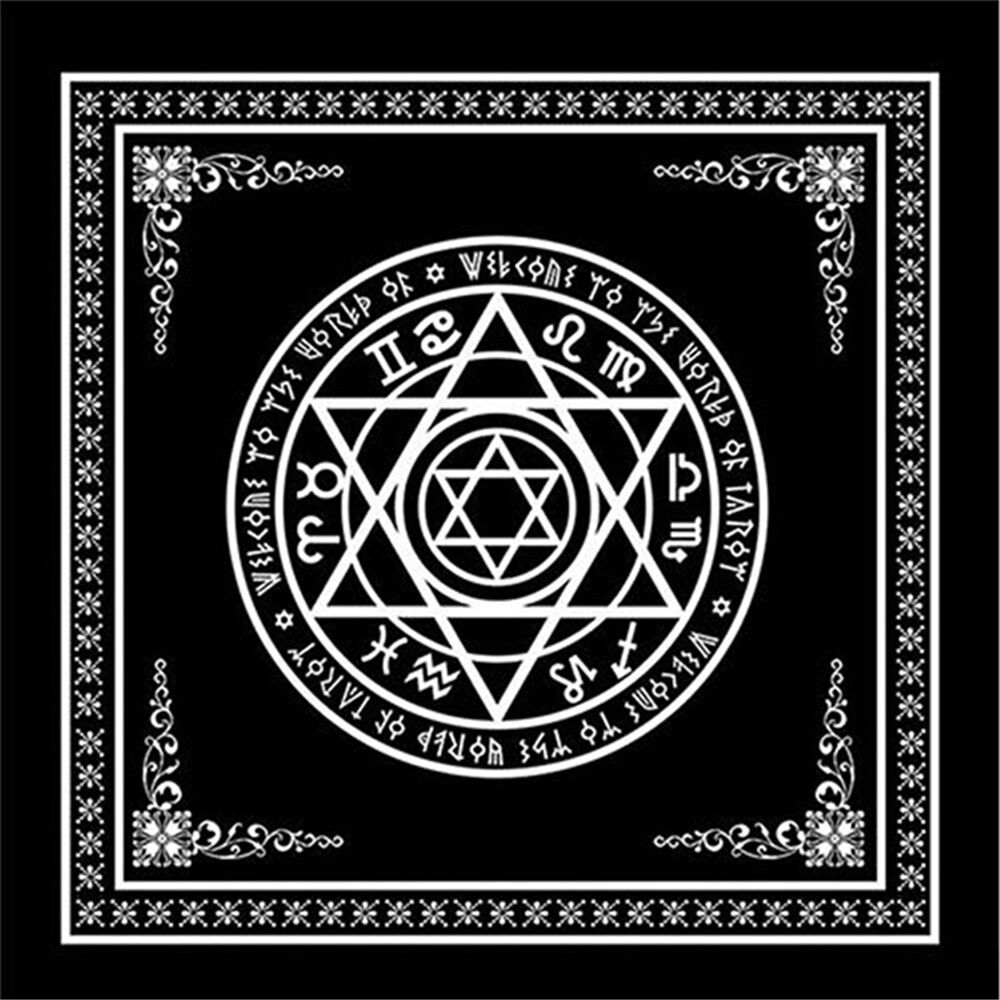 Tablecloth Pendulum Magic Pentacle Runes Altar Table Cloth Divination 49x49cm