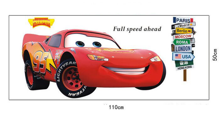 Wall Stickers Removable Racing Car Disney McQueen Broken Wall Kids Room Decal