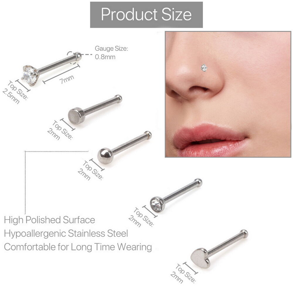 Self Nose Piercing Gun Set Disposable Nose Stud Gun Kit Sterile NoPain Tool