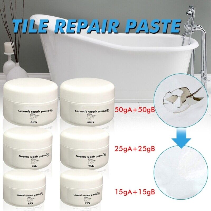 2x Ceramic Repair Ceramic Bath Basin Fix Filler Tub Tile And Shower Repair