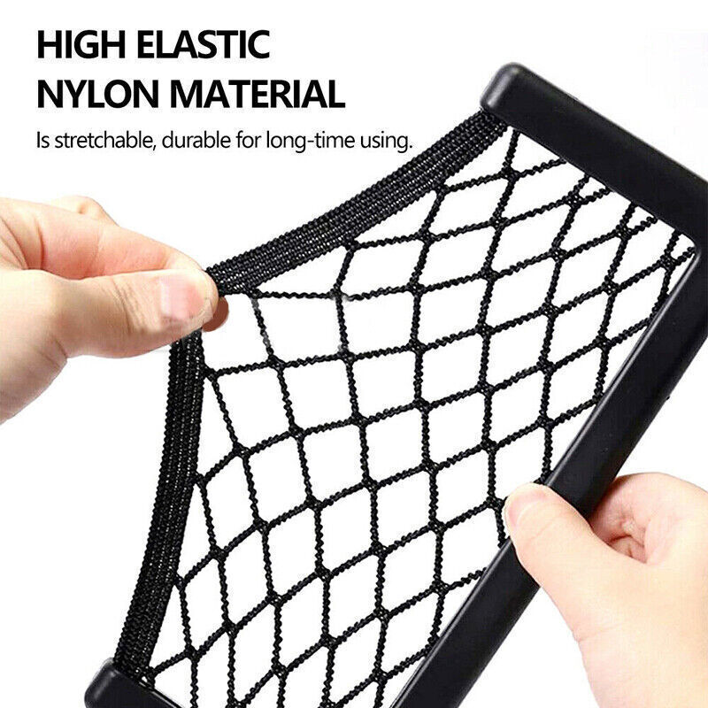 2x Medium Car Mesh Storage Holder Adhesive Net Pocket Phone Bag Card Black Truck