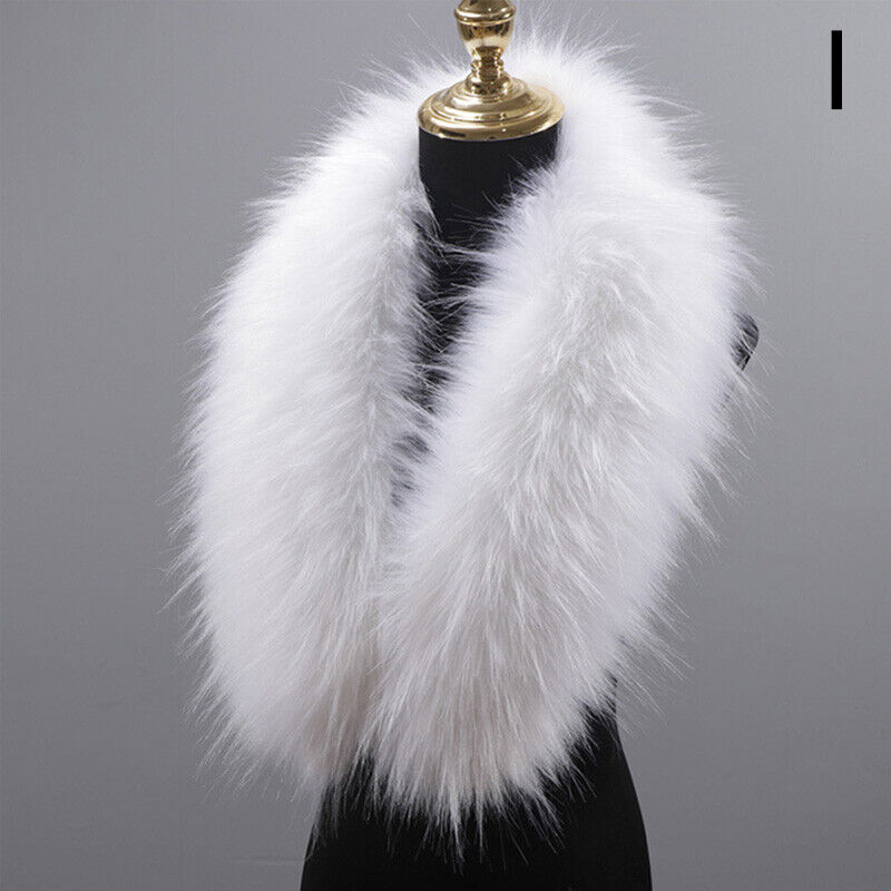 Women Winter Warm Fluffy Collar Scarf Faux Fox Fur Shawl Neck Warmer Wraps Stole