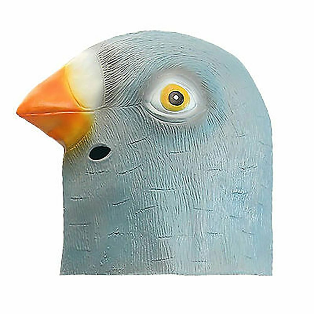 Pigeon Head Mask Creepy Animal Halloween Costume Theater Prop Latex Party Toy