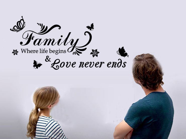 Wall Stickers Removable Family Love Never ends Living Room Decal Art Decor