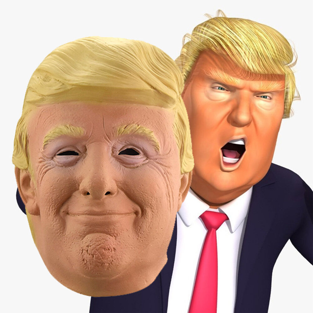 Realistic Donald Trump Mask Costume Cosplay Party Celebrity Latex Mask Hallo NEW