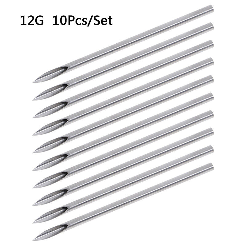 10Pcs Disposable Sterile Body Piercing Needles Tattoo Piercing Needles Kit-qy