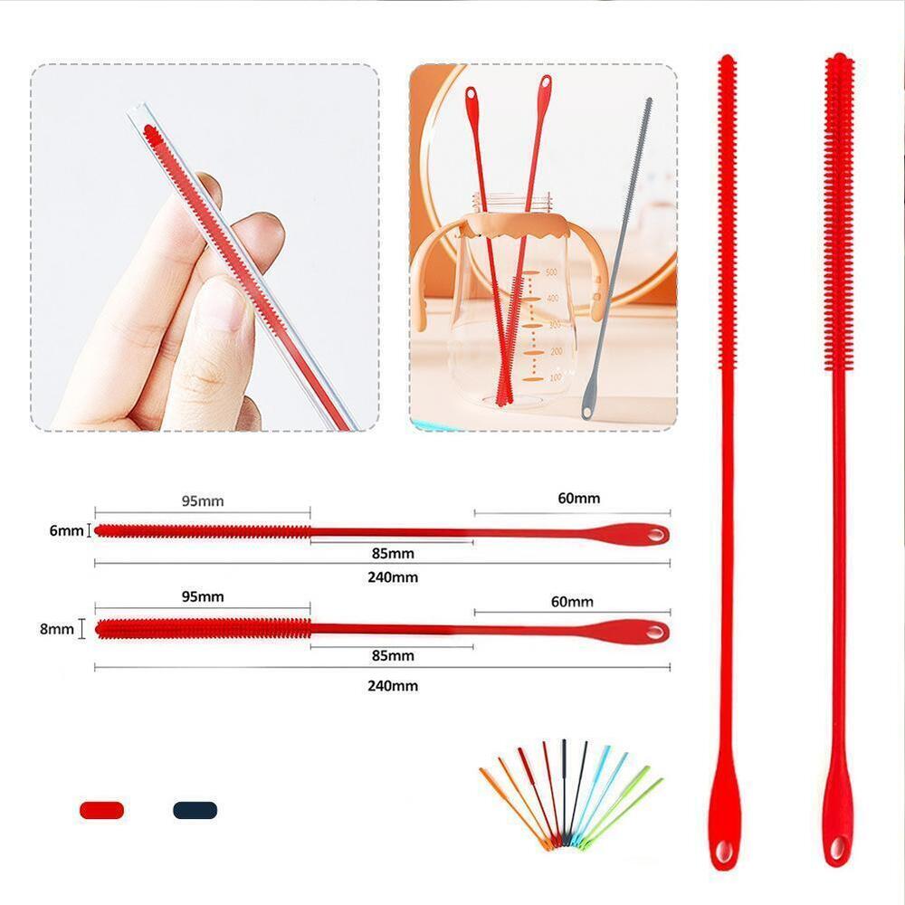 Silicone Straw Brushes,Extra Long StrawCleaning Brush Brush Crevice X3R5