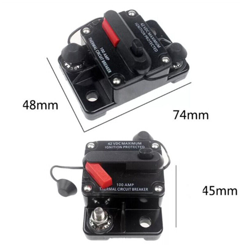 30A-300A AMP Circuit Breaker Dual Battery Manual Reset 12-48V DC Car Waterproof