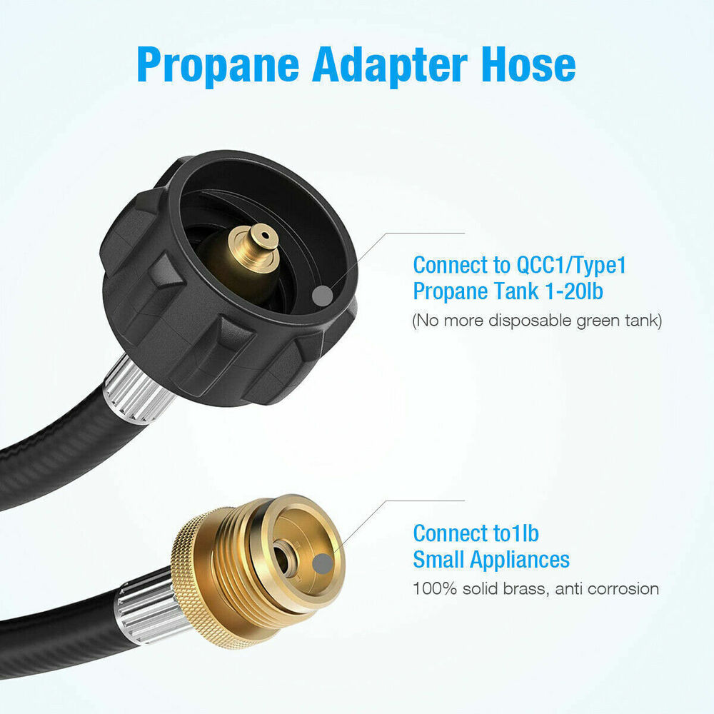 4/6FT Propane Adapter Hose LP Tank 1lb to 20lb Converter for QCC Type1 Gas Grill