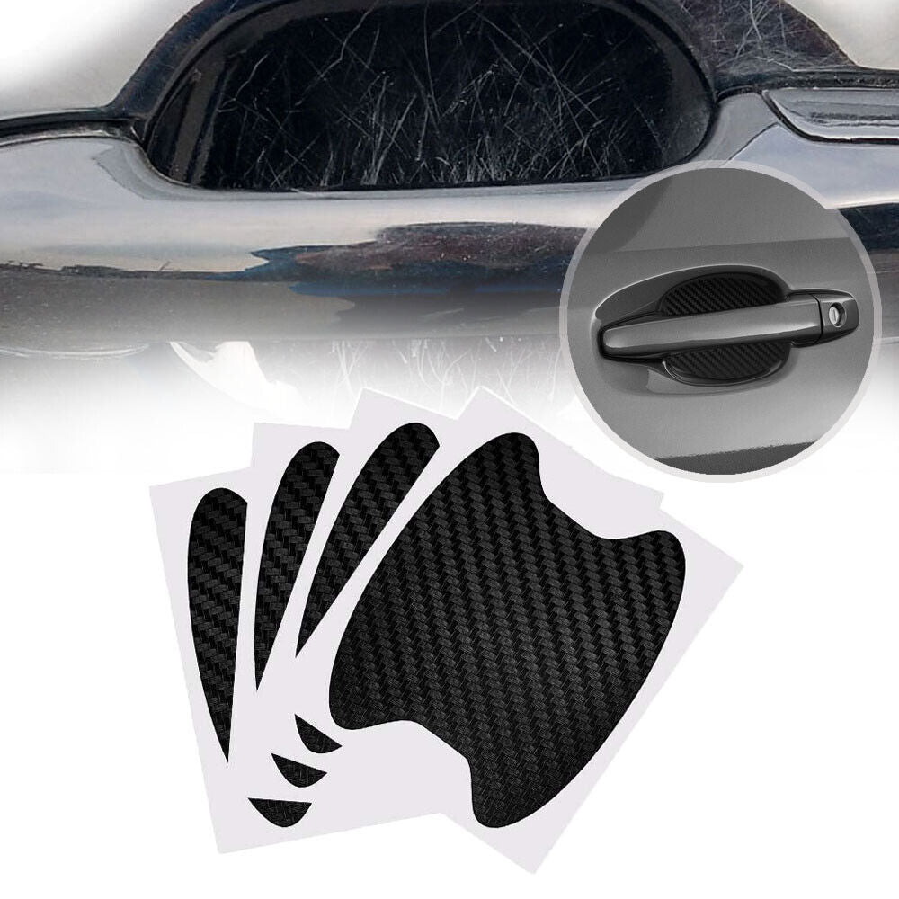 4 X Carbon Fiber Car Door Handle Protector Film Anti-Scratch Sticker Universal