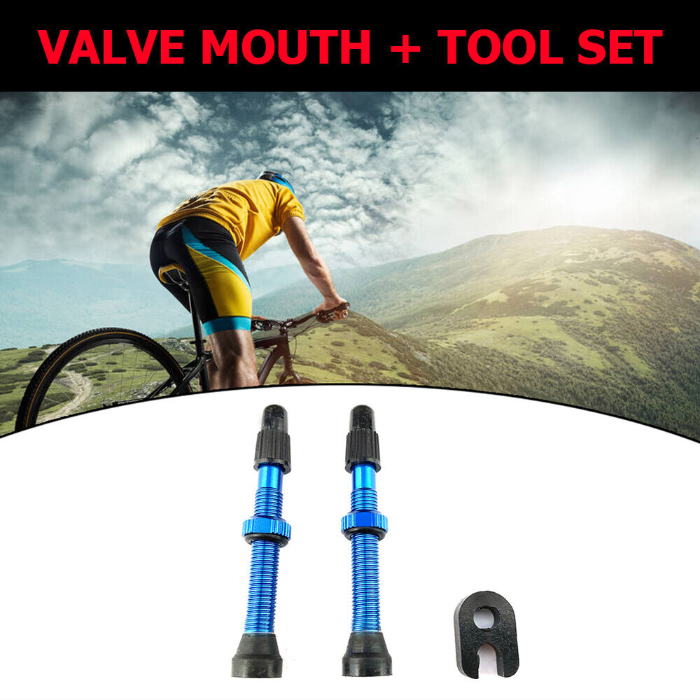 1 Pair 60mm Alloy Stem Presta Valve with Tool for Road MTB Bike Tubeless Tire