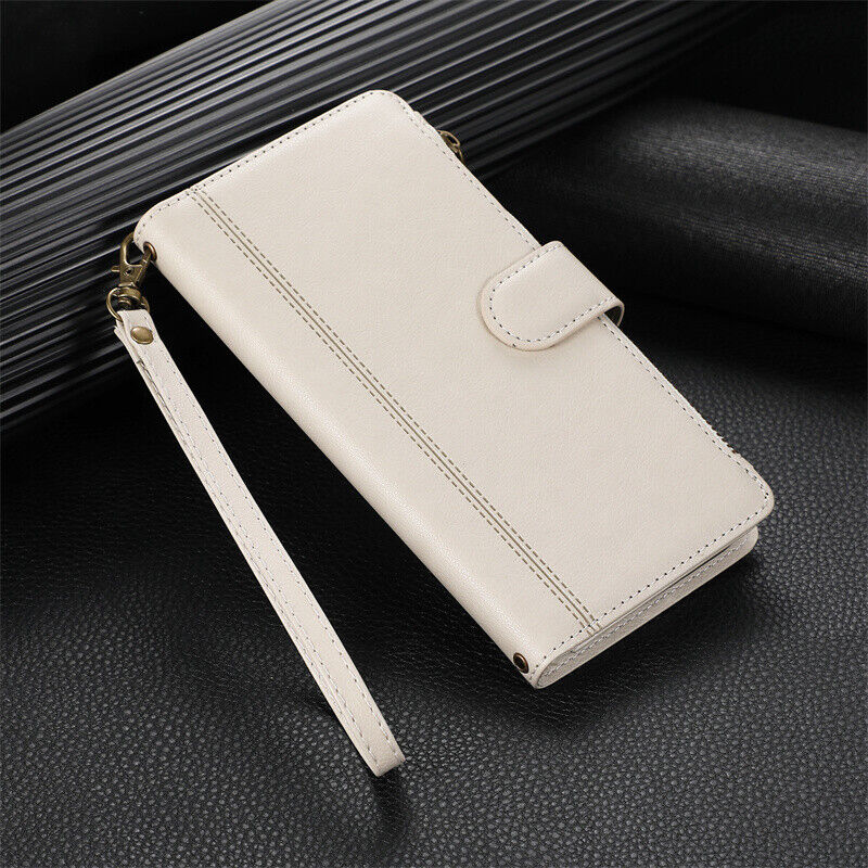 Zipper Wallet Flip Cover Case For iPhone 15 14 13 12 11 Pro XR XS Max 6 7 8 Plus