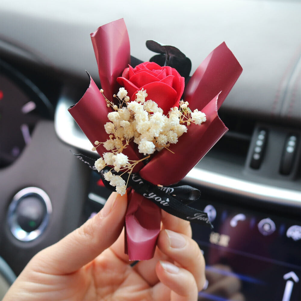 Mini Flowers Bouquet Car Air Freshener Vent Clip Creative Fragrance Clip #T