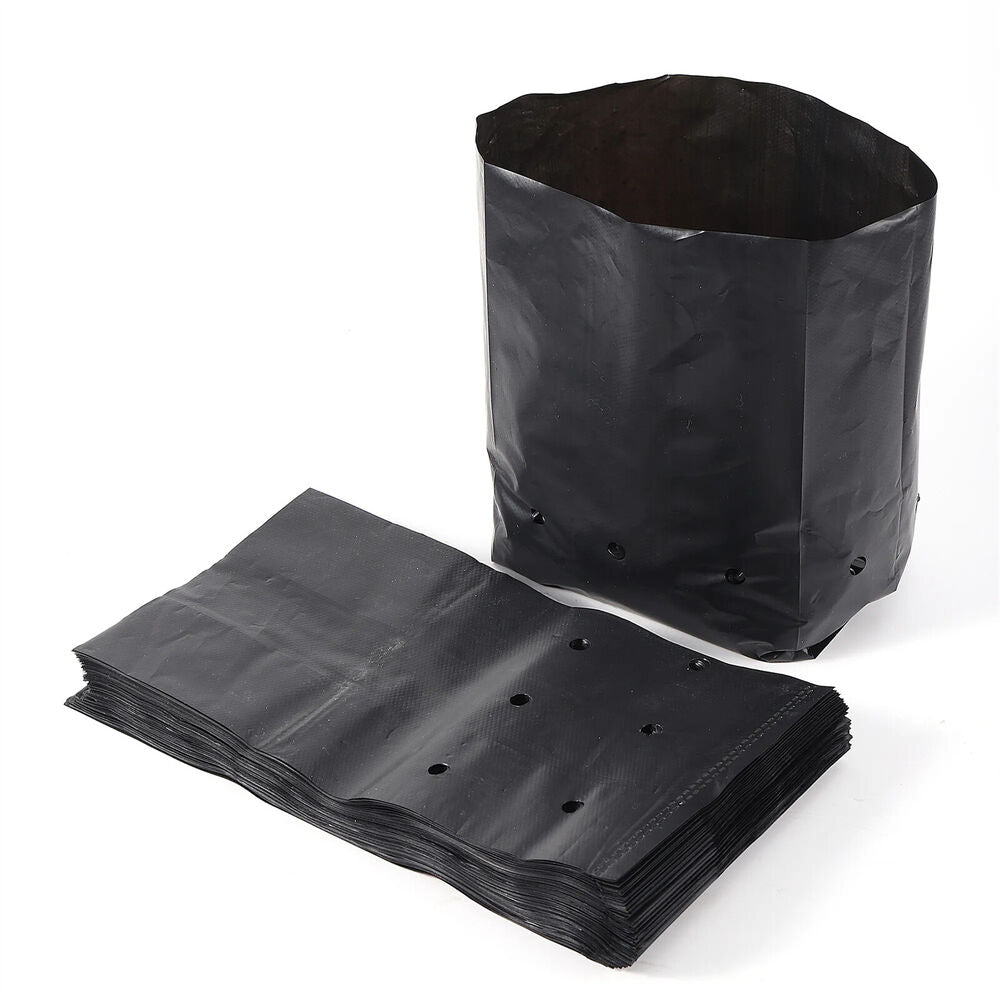 100PCS Black PE Nursery Bags Plant Grow Bags Pot Garden Yard Planting Pouch Bag