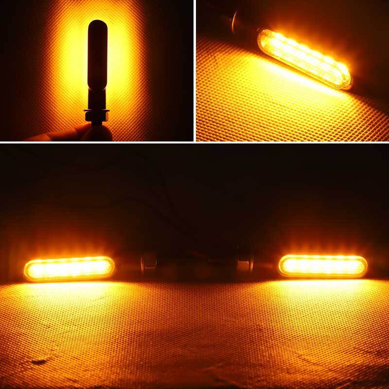 2x Mini Amber Motorcycle Indicators Motorbike 6 LED Turn Signal Blinkers Light