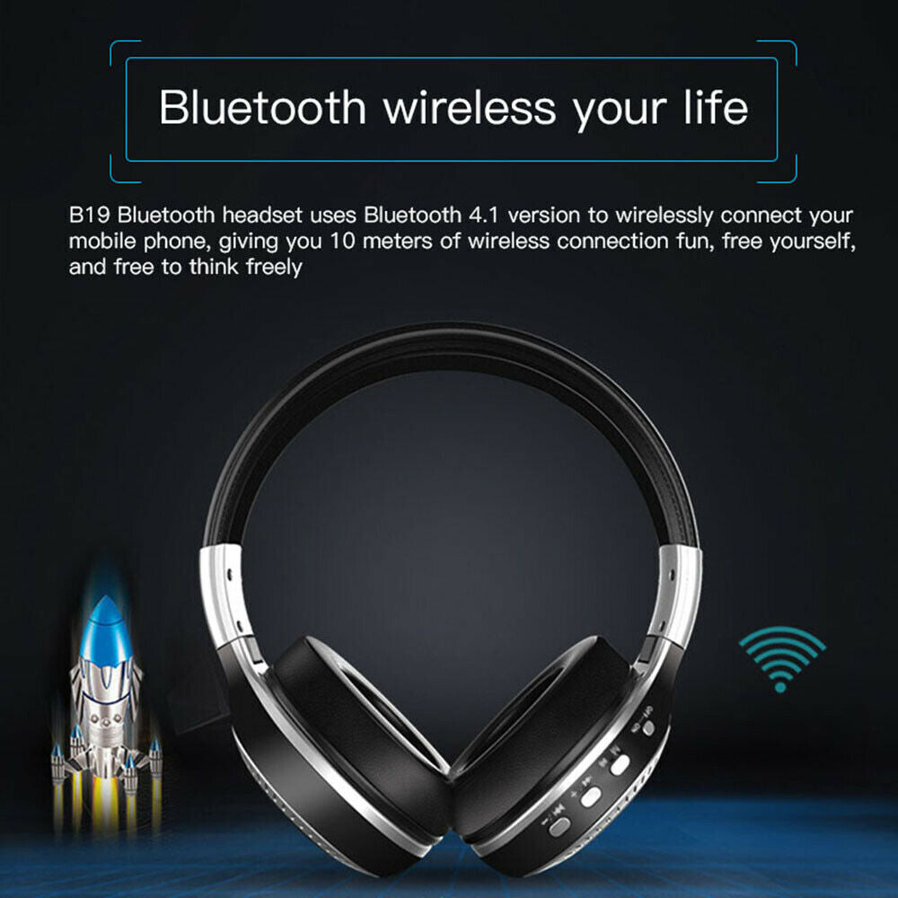 Wireless Headphones Bluetooth Noise Cancelling Stereo Earphones Over Ear Headset