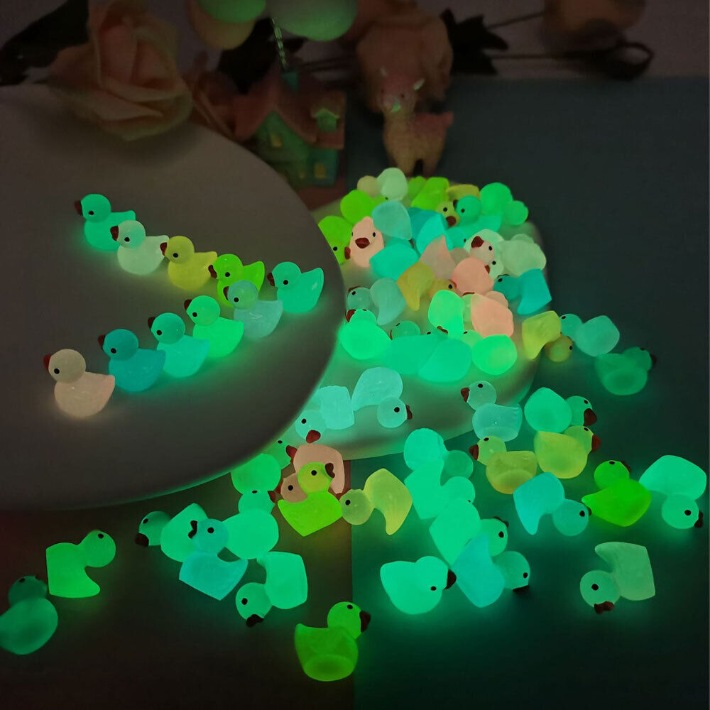 Mini Resin Ducks Luminous Tiny Ducks Miniature Duck Glow in the Dark #T