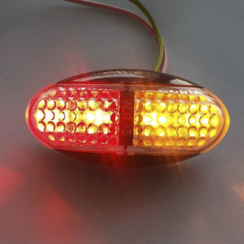 10x LED Trailer Truck 10v-30v Side Marker Amber Red Clearance Lights Indicators