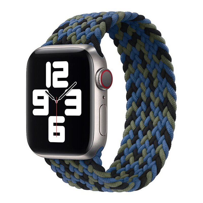 For Apple Watch Band Series 8 7 6 5 SE Nylon Braided Solo Loop Strap 41 42 44 45