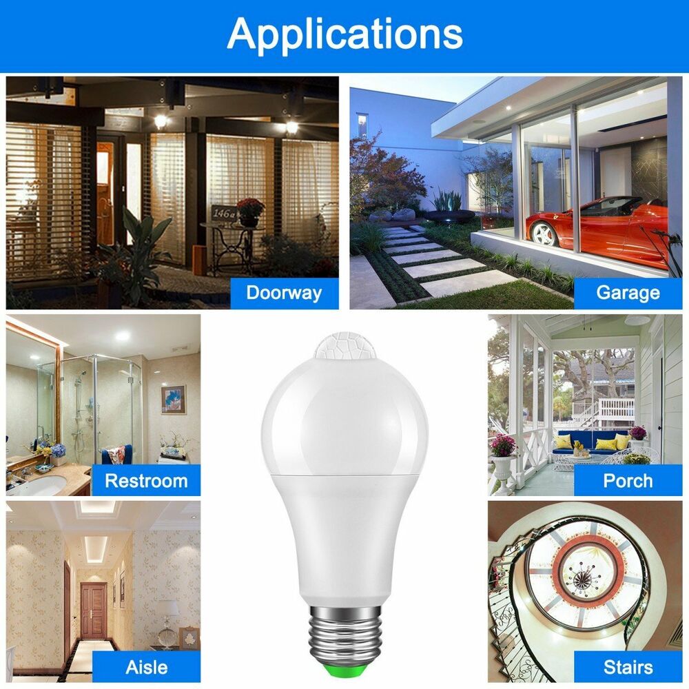 2x E27/B22 12W PIR Sensor Motion Smart LED Bulb Security Light Lamp Globe 220V