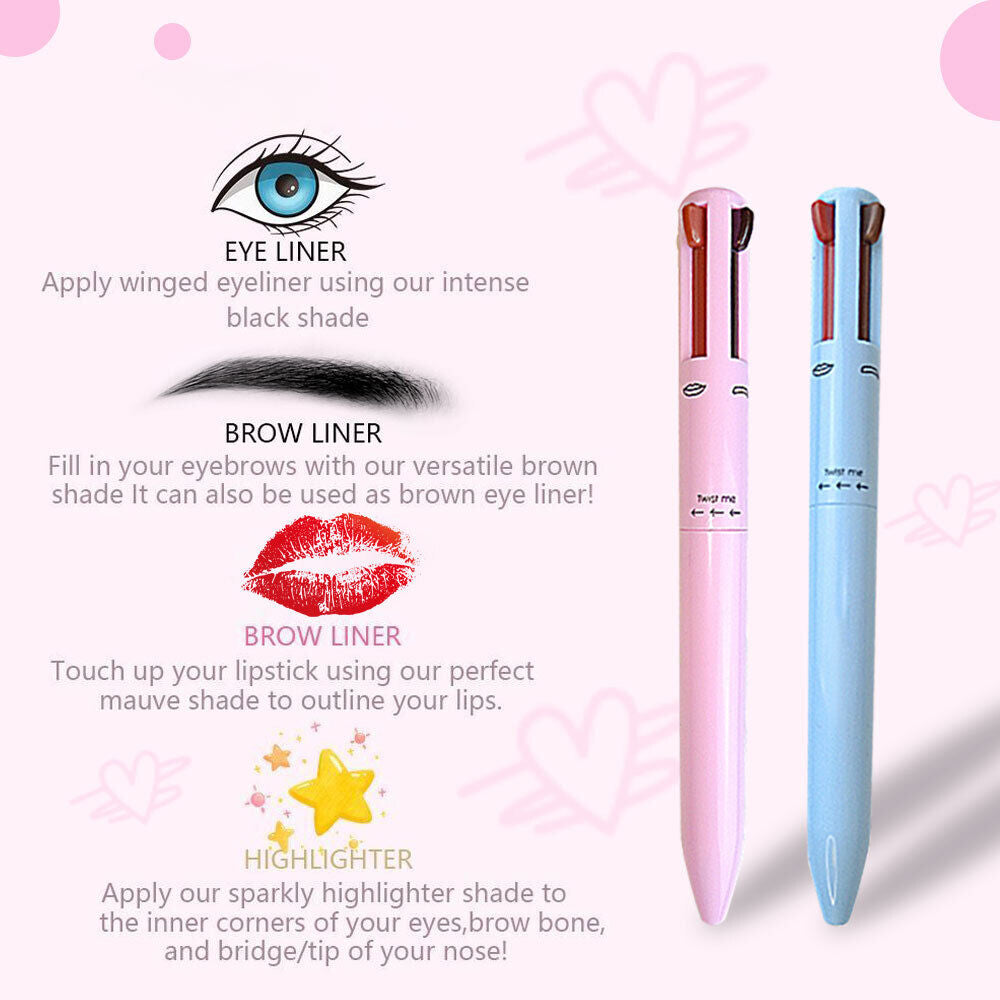 Touch Up 4 in 1 Filler Highlighter Eyeliner Eyebrow Lipliner Makeup Pen 4 Color