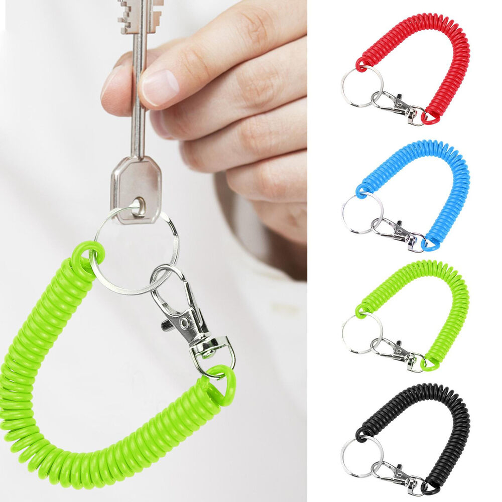 Retractable Coiled Fishing Lanyard Safety Rope Tether Grippers Rods Camping Tool