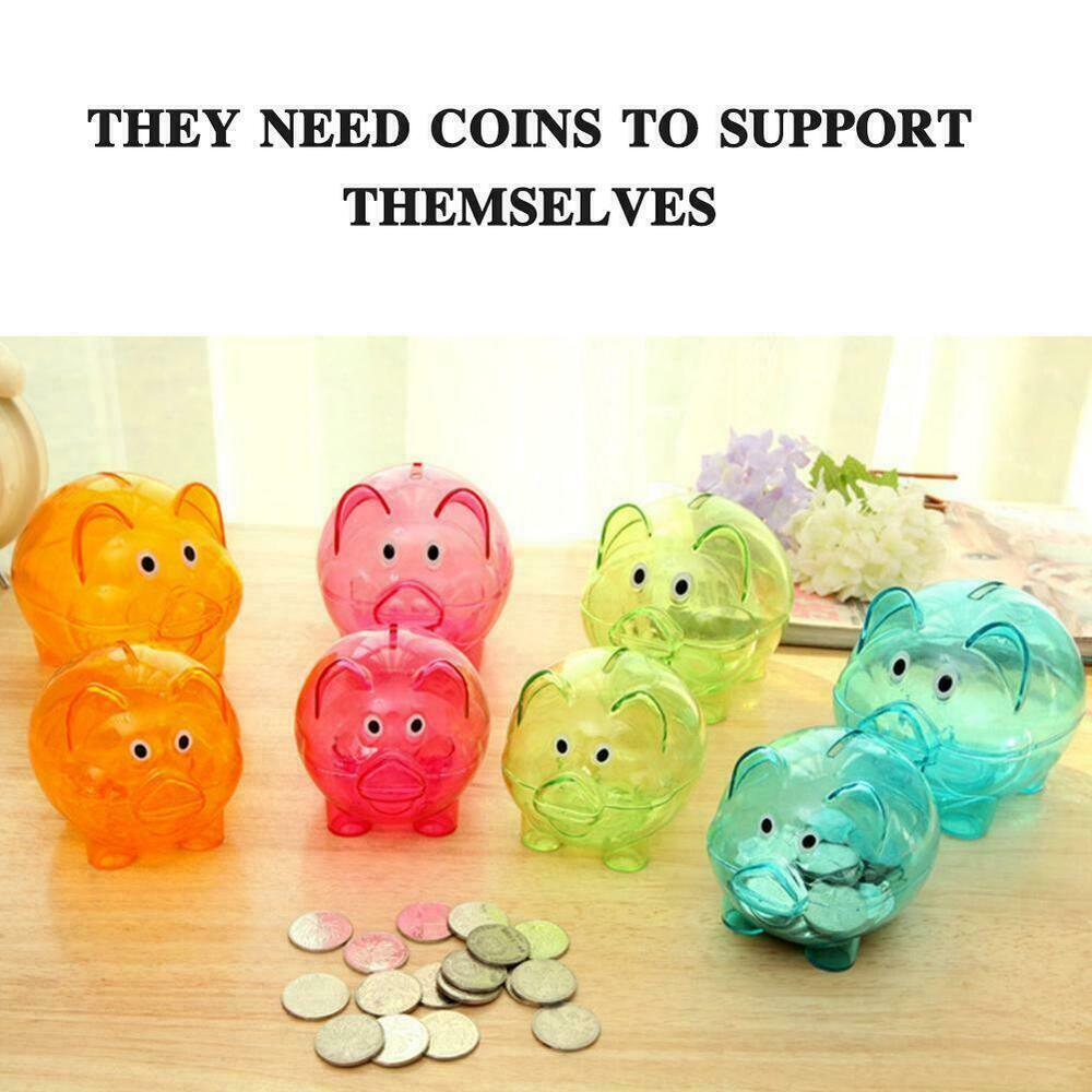 Piggy Bank Money Box Saving Cash Fun Gift Plastic quality high Pig Y0C1