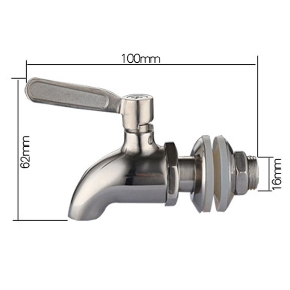 2x Stainless steel Spigot Tap Faucet 16mm Wine Barrel Drink Beverage Dispenser HOT