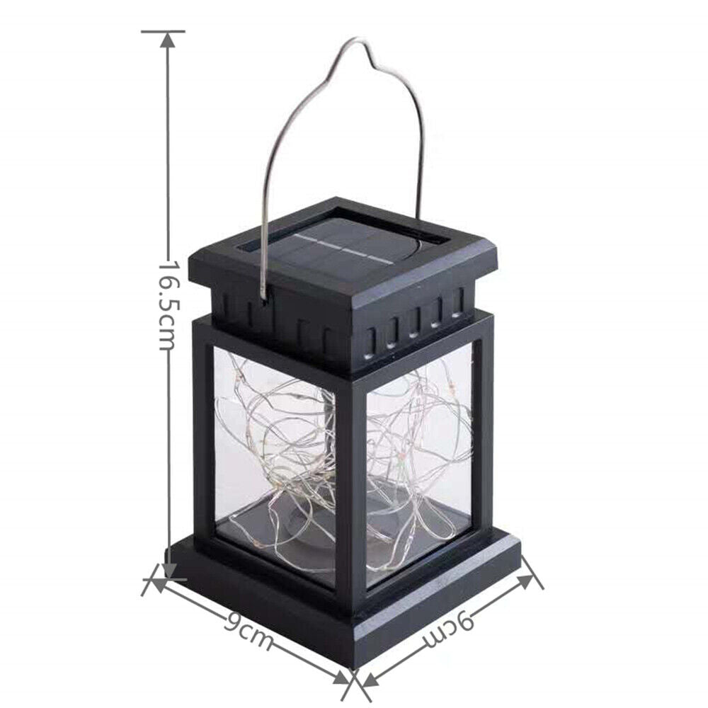 2PCS Waterproof LED Solar Power Hanging Lantern Light Outdoor Garden Table Lamp