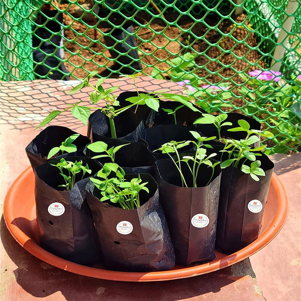 100PCS Black PE Nursery Bags Plant Grow Bags Pot Garden Yard Planting Pouch Bag