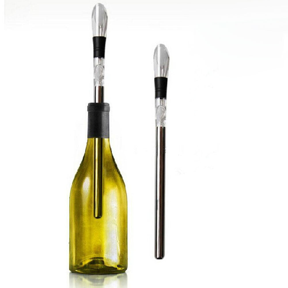 Bartender Deluxe Wine Chill Stick Stainless Steel Bottle Chiller Cooler Pourer