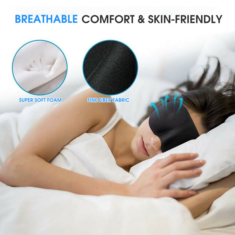 Travel Sleep Eye Mask Soft Memory Foam Padded Shade Cover Sleeping Blindfold